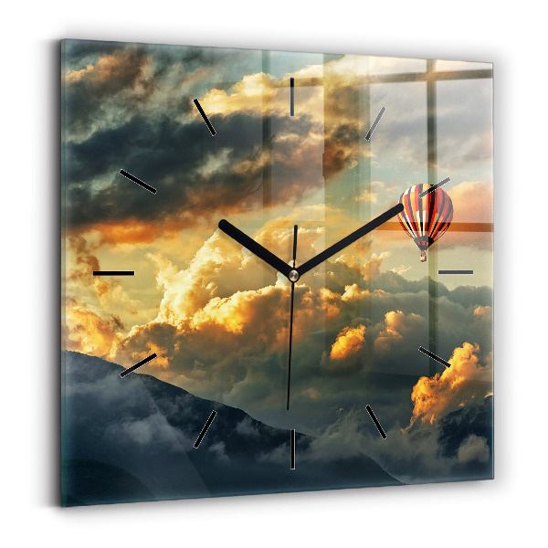 Orologio quadrato Volo in mongolfiera tra le nuvole