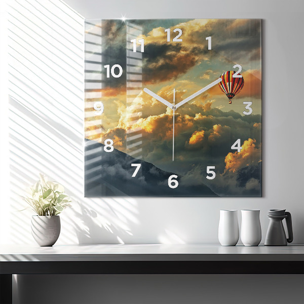 Orologio quadrato Volo in mongolfiera tra le nuvole