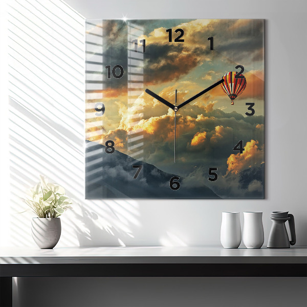 Orologio quadrato Volo in mongolfiera tra le nuvole