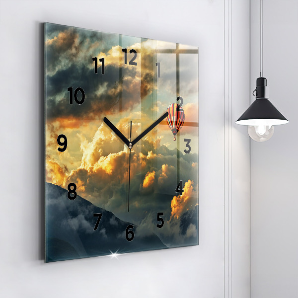 Orologio quadrato Volo in mongolfiera tra le nuvole