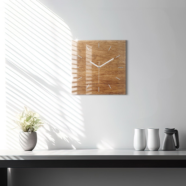 Orologio quadrato Legno chiaro