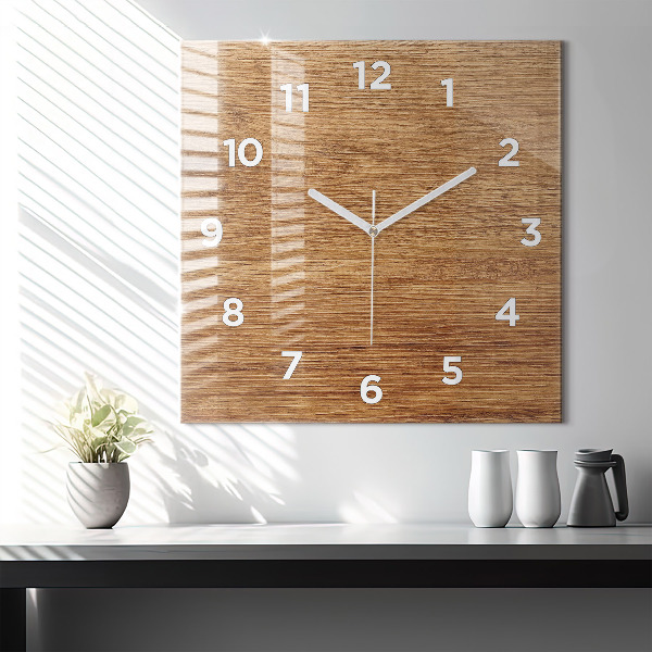 Orologio quadrato Legno chiaro