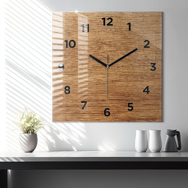 Orologio quadrato Legno chiaro
