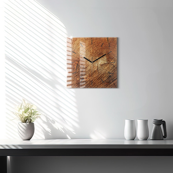 Orologio quadrato Vecchio ceppo d'albero