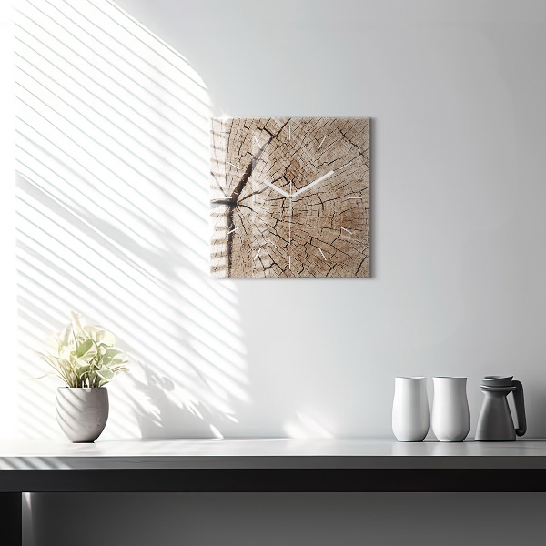 Orologio quadrato Vecchio ceppo di legno