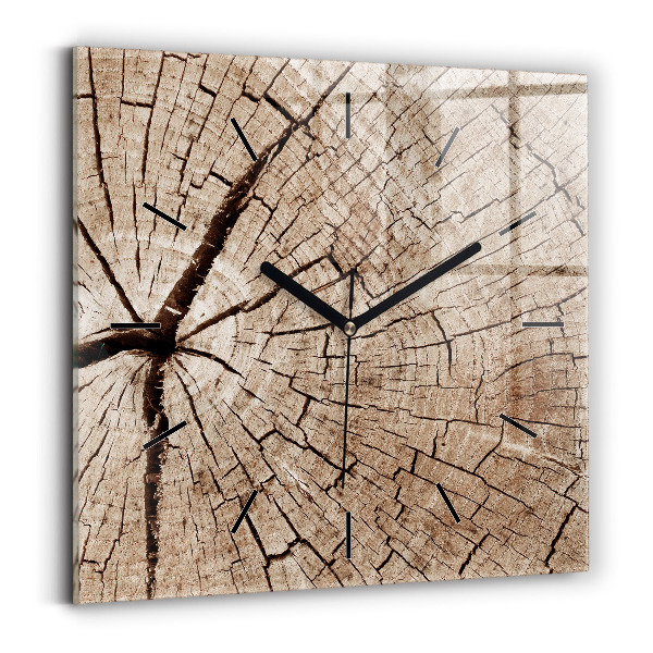 Orologio quadrato Vecchio ceppo di legno
