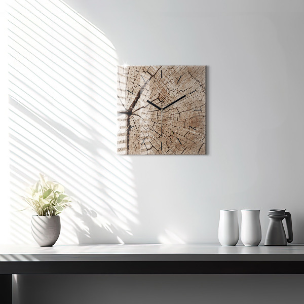 Orologio quadrato Vecchio ceppo di legno