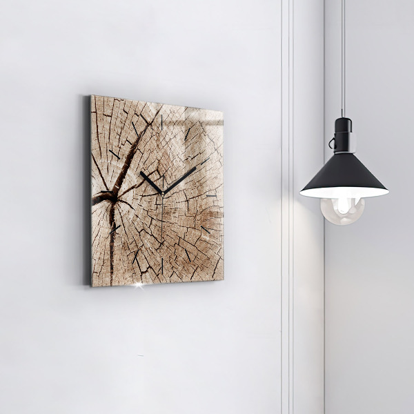 Orologio quadrato Vecchio ceppo di legno