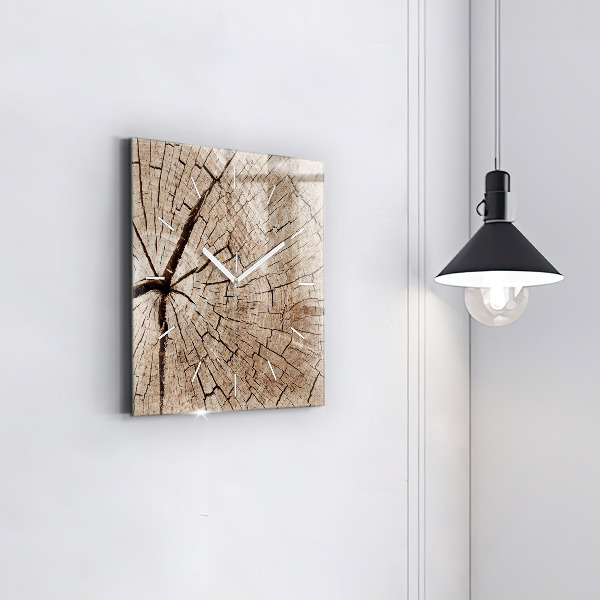 Orologio quadrato Vecchio ceppo di legno