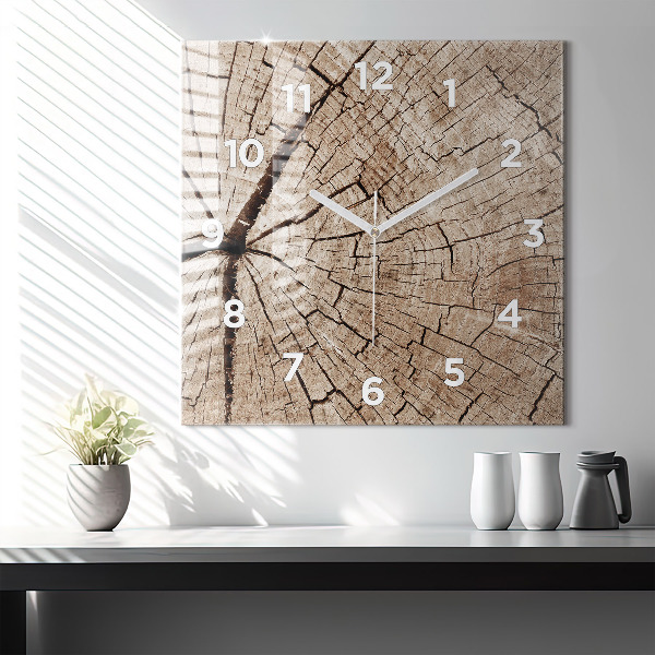 Orologio quadrato Vecchio ceppo di legno