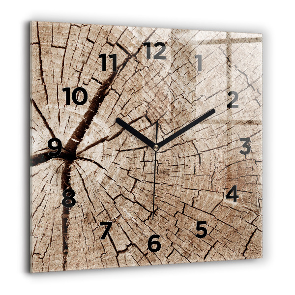 Orologio quadrato Vecchio ceppo di legno