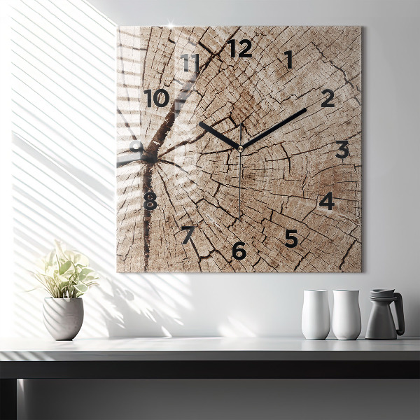 Orologio quadrato Vecchio ceppo di legno