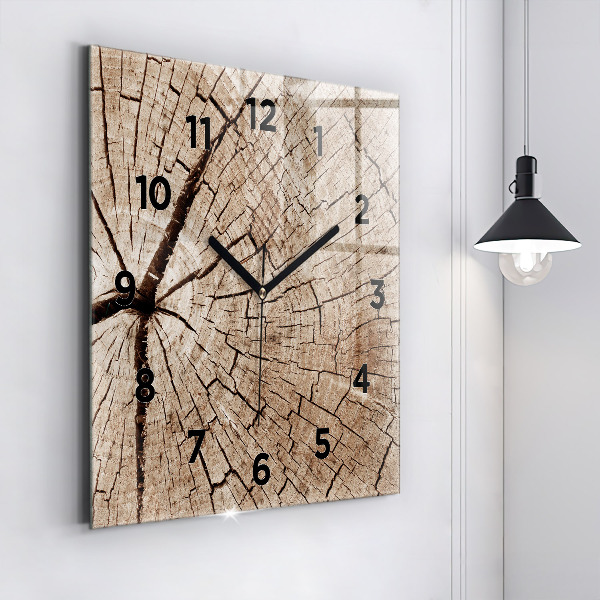 Orologio quadrato Vecchio ceppo di legno