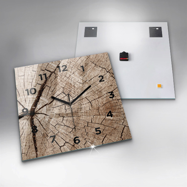 Orologio quadrato Vecchio ceppo di legno