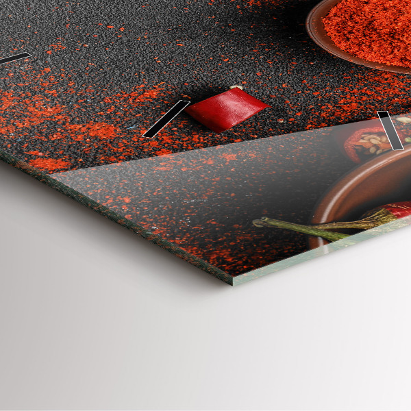 Orologio quadrato in vetro Peperoni rossi