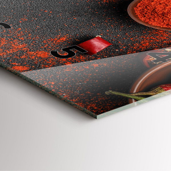 Orologio quadrato in vetro Peperoni rossi