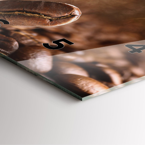 Orologio quadrato in vetro Chicchi di caffè