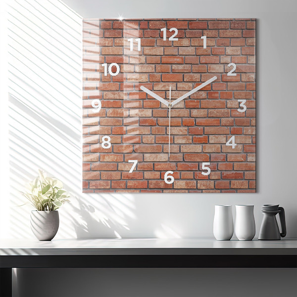 Orologio quadrato in vetro Muro di mattoni