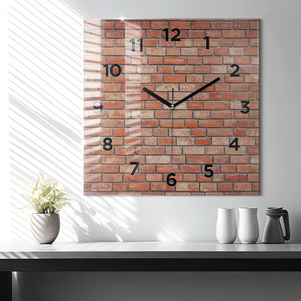 Orologio quadrato in vetro Muro di mattoni
