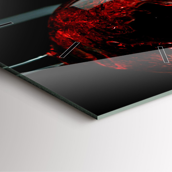 Orologio quadrato in vetro Una bottiglia di vino