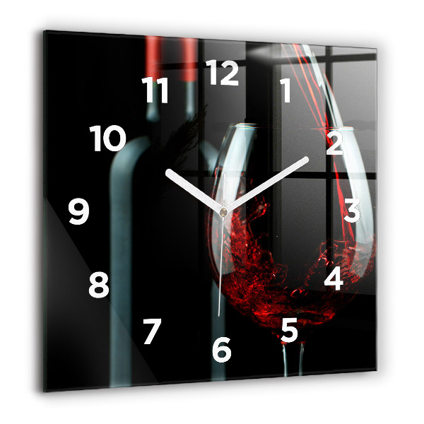 Orologio quadrato in vetro Una bottiglia di vino