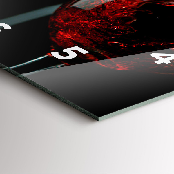 Orologio quadrato in vetro Una bottiglia di vino