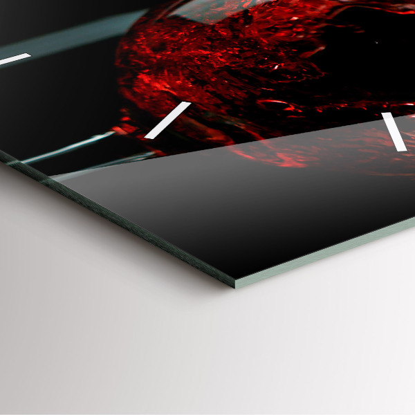 Orologio quadrato in vetro Una bottiglia di vino