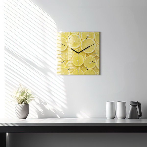 Orologio quadrato in vetro Fette di limone