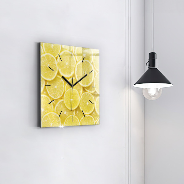 Orologio quadrato in vetro Fette di limone