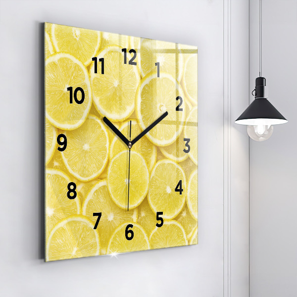 Orologio quadrato in vetro Fette di limone