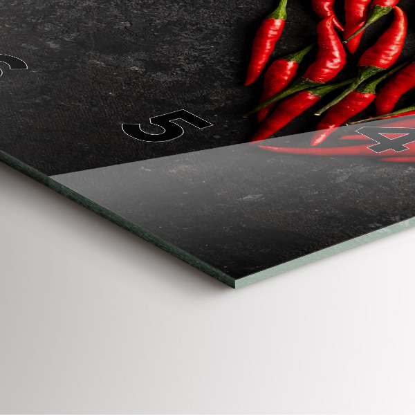 Orologio quadrato in vetro Cuore di peperoni