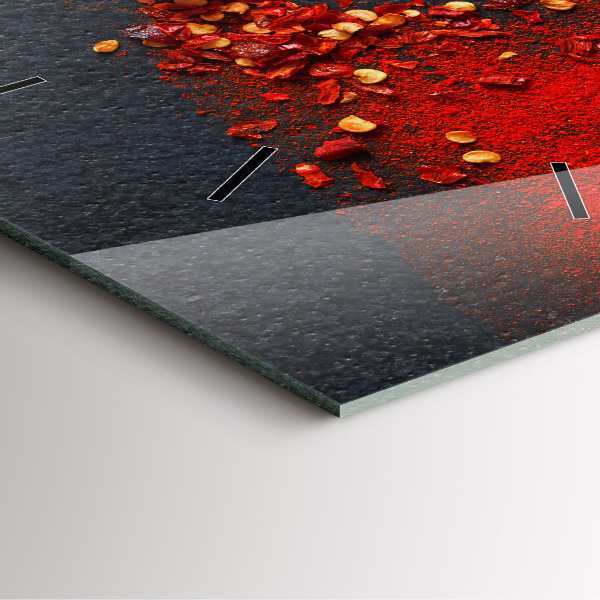 Orologio quadrato in vetro Condimento al peperoncino rosso