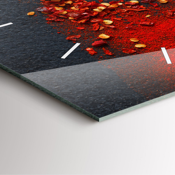 Orologio quadrato in vetro Condimento al peperoncino rosso