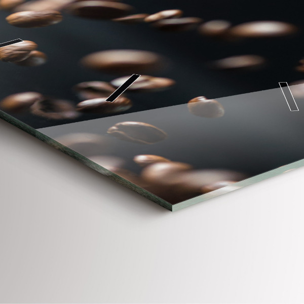 Orologio quadrato in vetro Chicchi di caffè