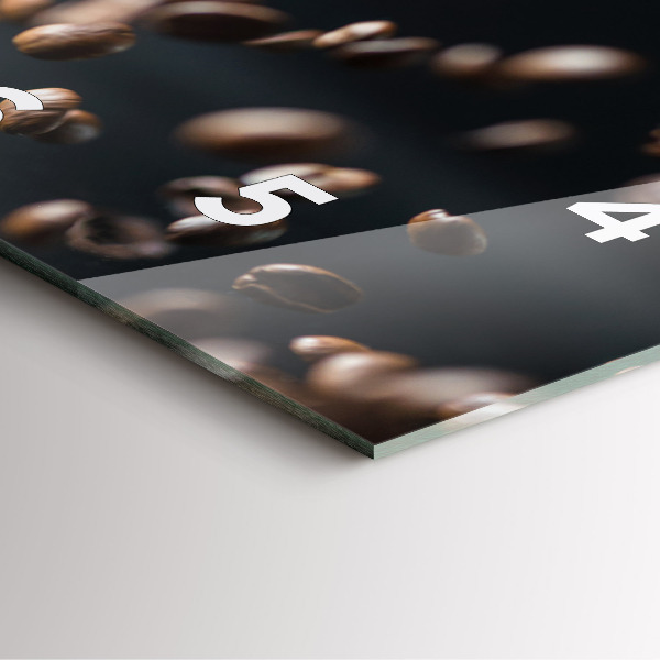 Orologio quadrato in vetro Chicchi di caffè