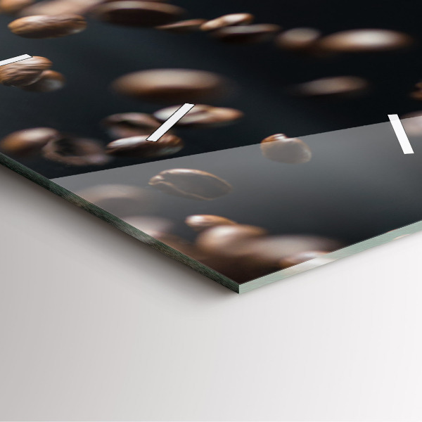 Orologio quadrato in vetro Chicchi di caffè