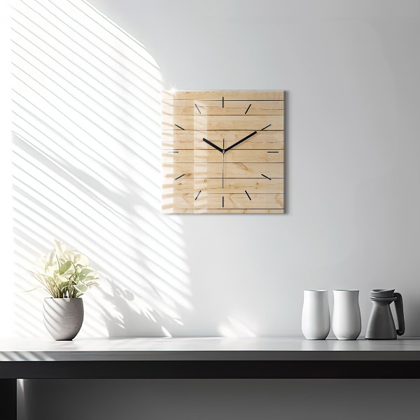 Orologio quadrato Tavole di legno