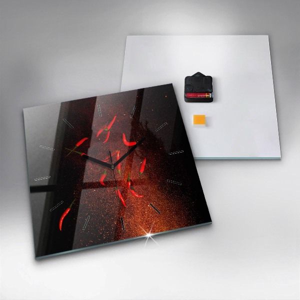 Orologio quadrato Peperoncini