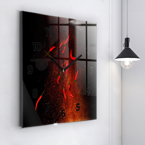 Orologio quadrato Peperoncini