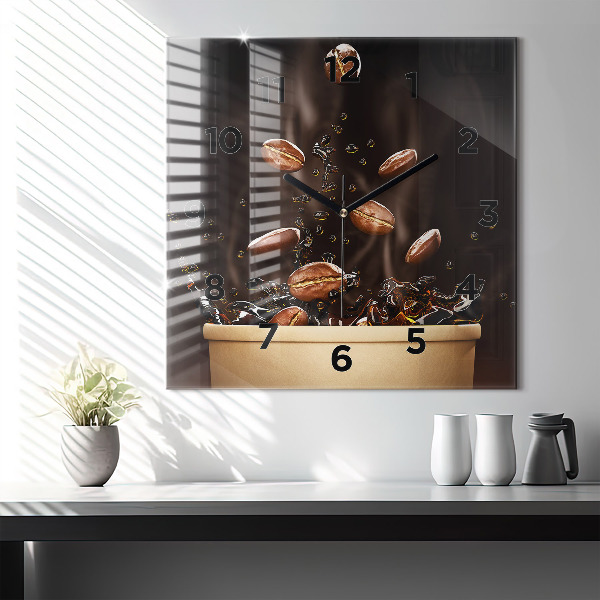 Orologio quadrato Caffè caldo