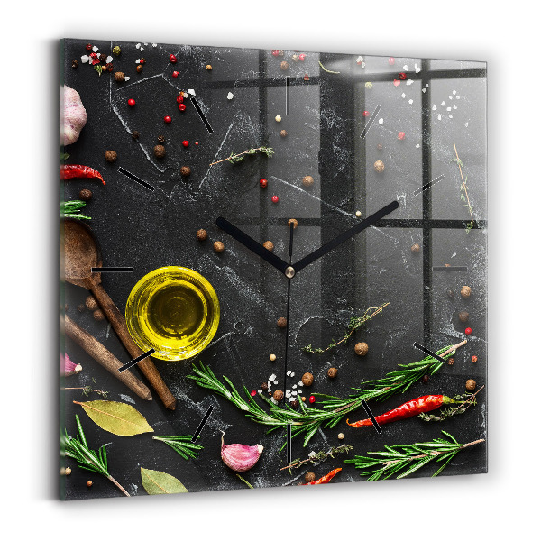 Orologio quadrato Spezie sul bancone