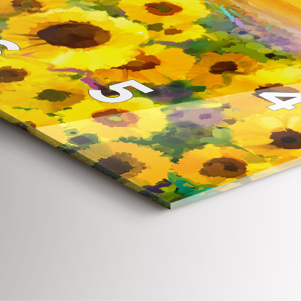 Orologio quadrato in vetro Campo di girasoli