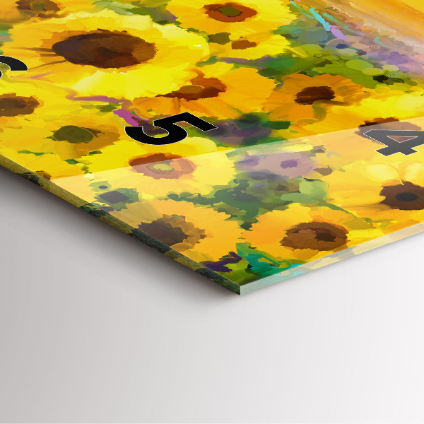 Orologio quadrato in vetro Campo di girasoli