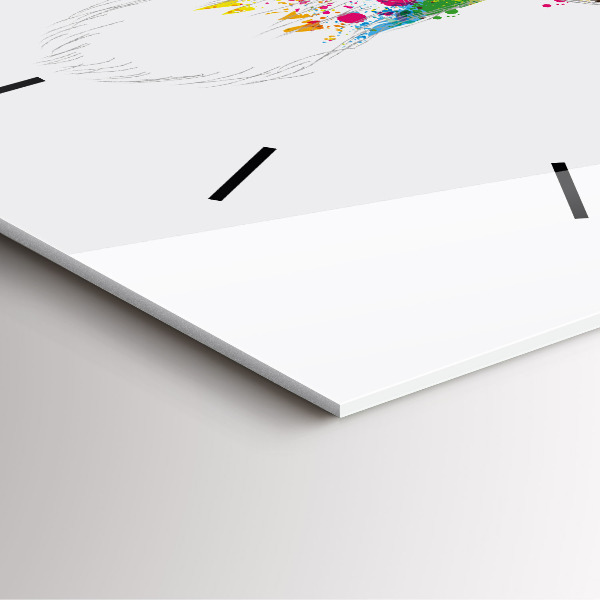 Orologio quadrato Testa di cervo colorata