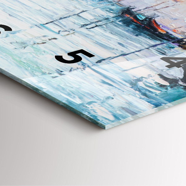 Orologio quadrato Dipinto ad olio yacht mare