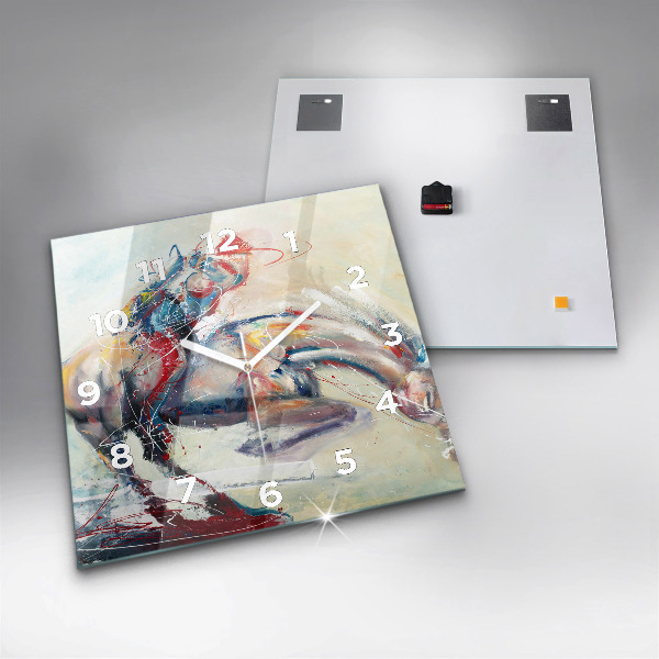 Orologio quadrato Illustrazione di cavalli al galoppo