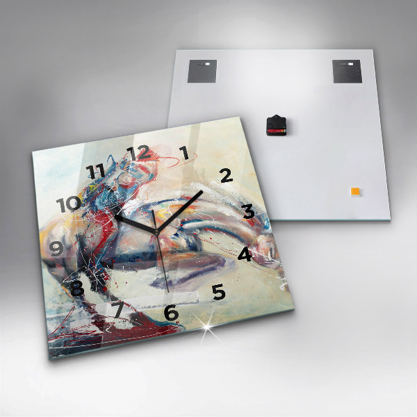 Orologio quadrato Illustrazione di cavalli al galoppo