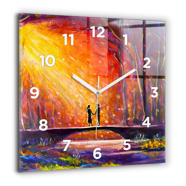 Orologio quadrato Coppia nella foresta