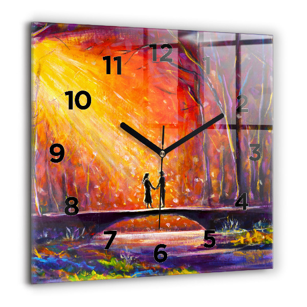 Orologio quadrato Coppia nella foresta