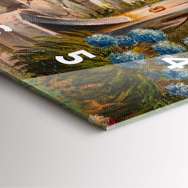 Orologio quadrato in vetro Composizione dell'olio nella foresta